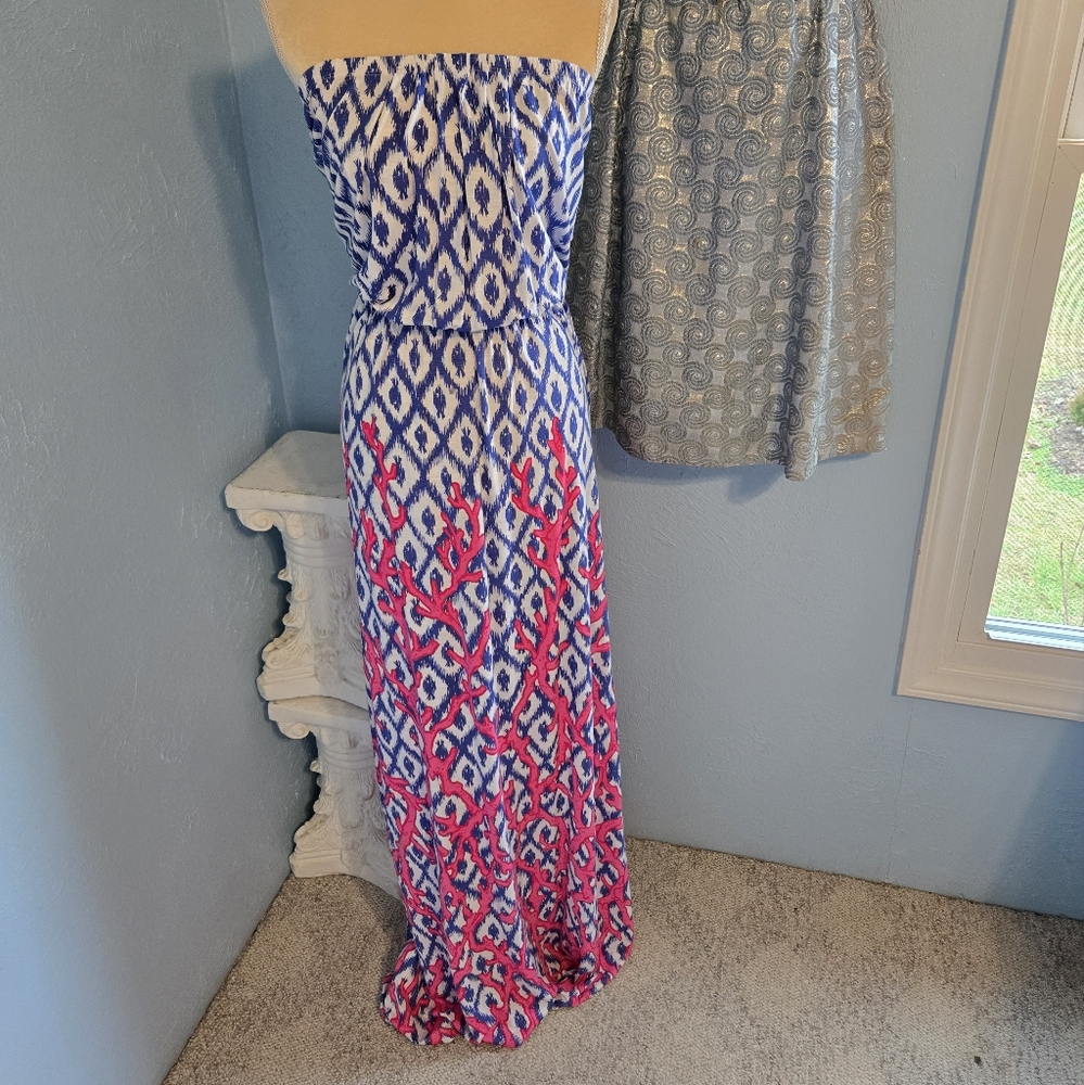 Lilly Pulitzer Marlisa Coral fish print Maxi dress A64